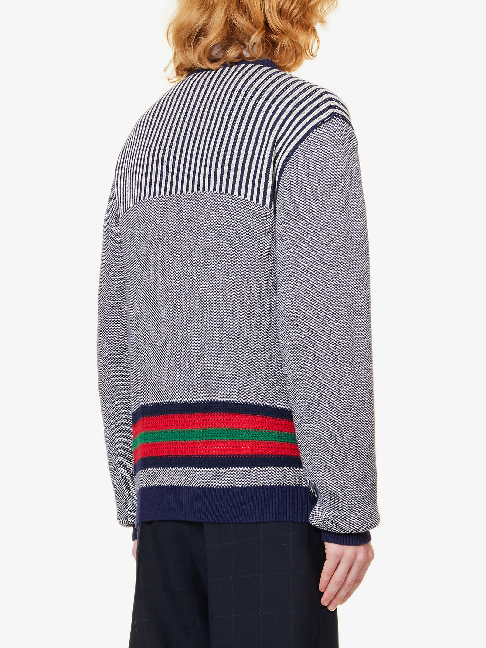 GUCCI V-Neck Monogram-Print Cotton And Wool-Blend Cardigan | endource