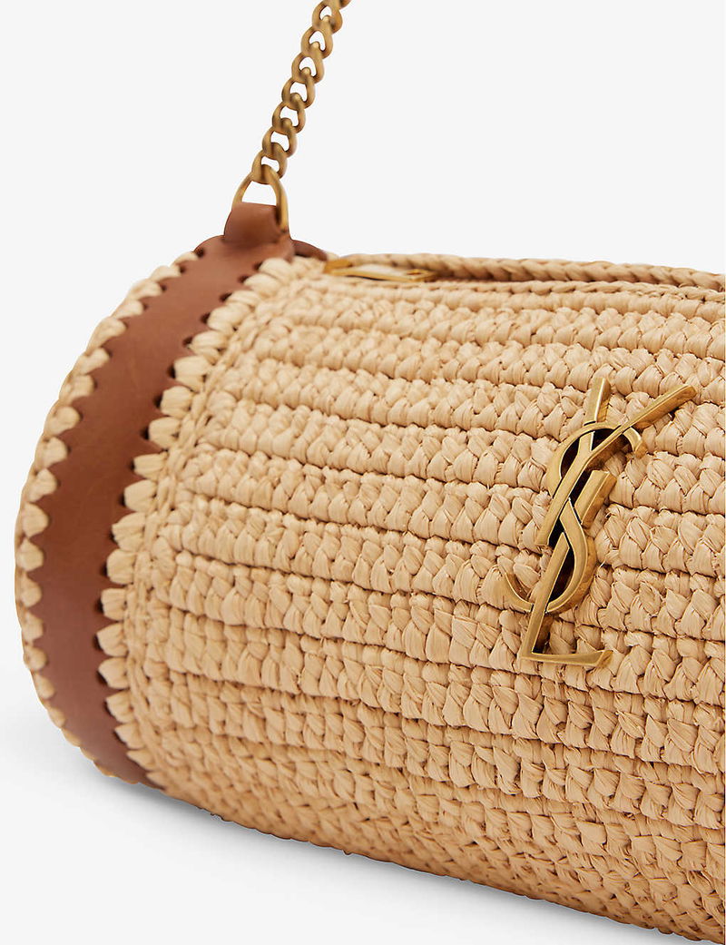 SAINT LAURENT Sade Raffia Shoulder Bag endource