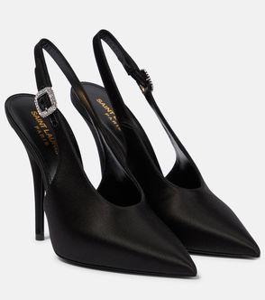 Saint Laurent Chica 115 Pvc And Leather Pumps in Black