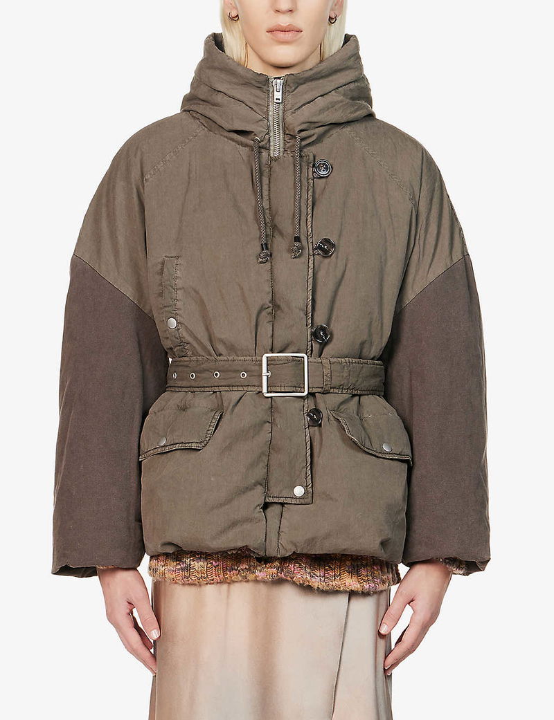 ACNE STUDIOS Ozzi belted Cotton-Blend Jacket in MUDGREY | endource