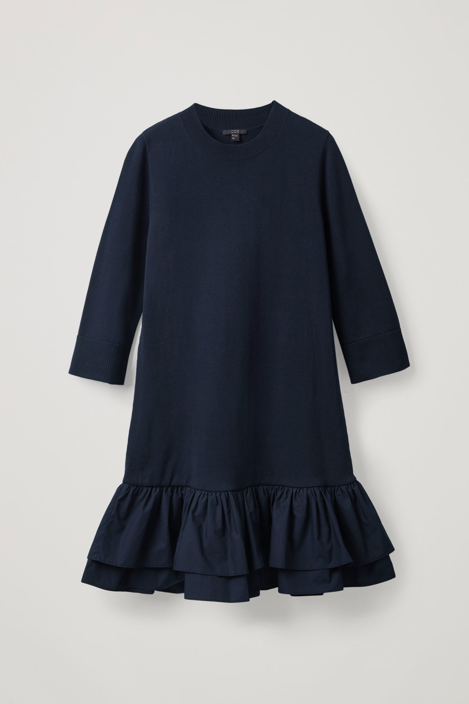 cos knitted dress with woven pleats Cos Pleated Knitted Maxi Dress by COS