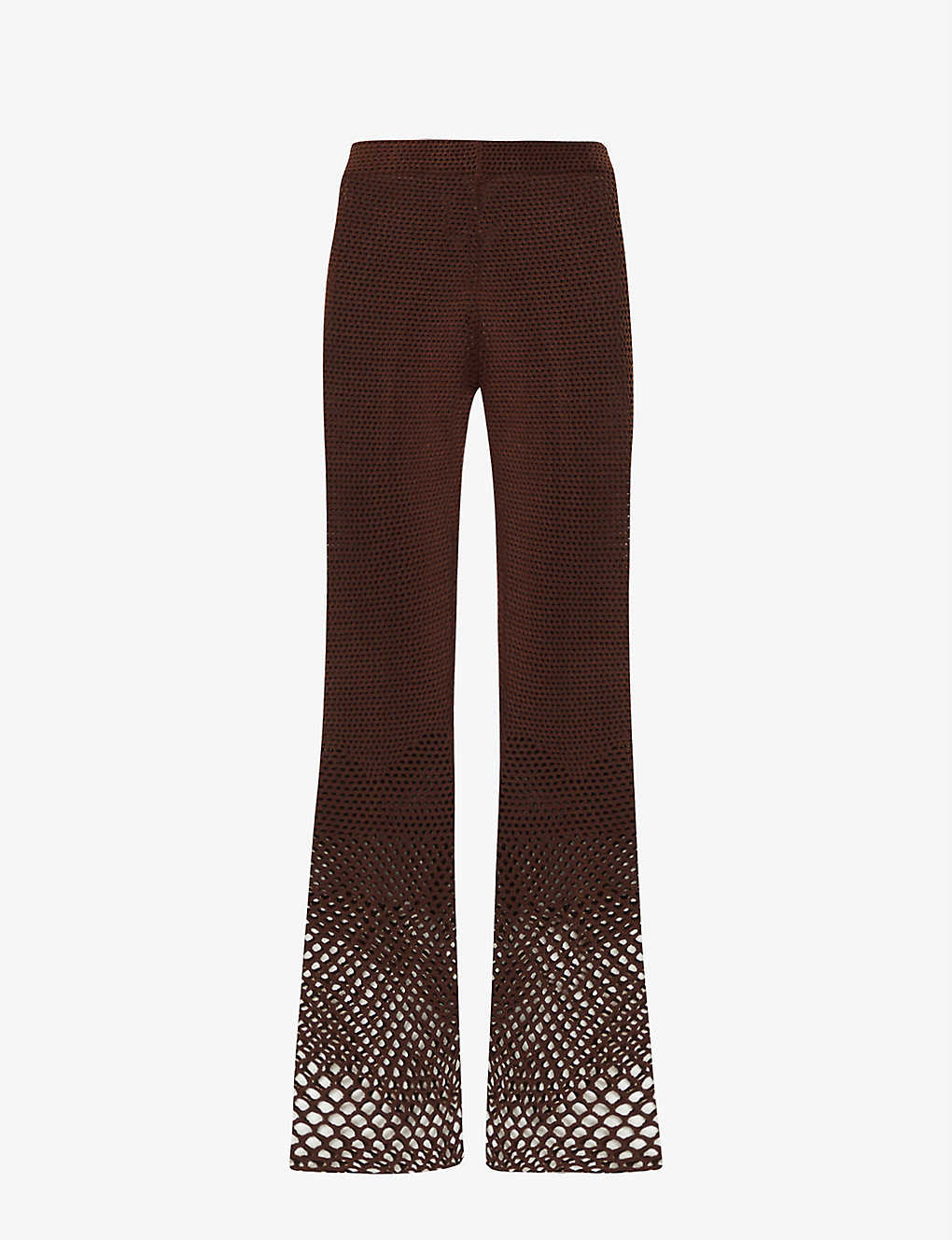 ISA BOULDER Map Flared Mid-Rise Stretch-Knitted Trousers in