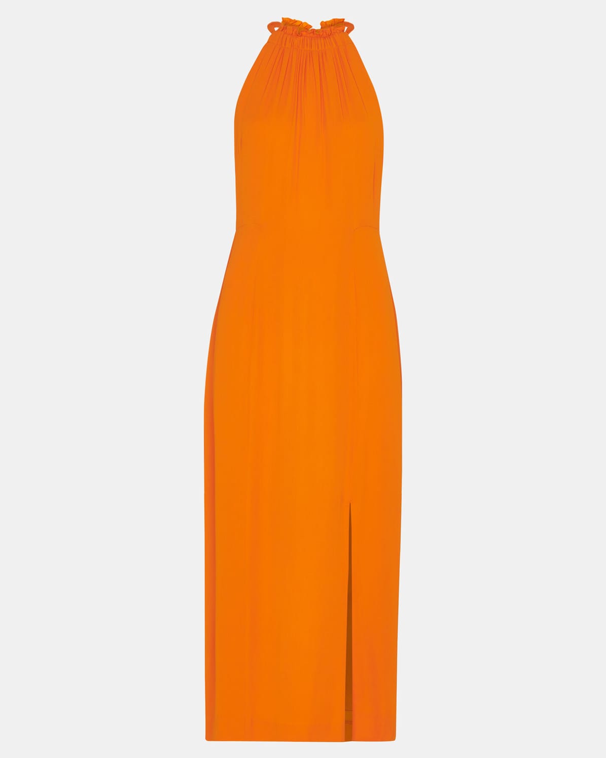 WHISTLES Eliza Halterneck Midi Dress in Orange Endource