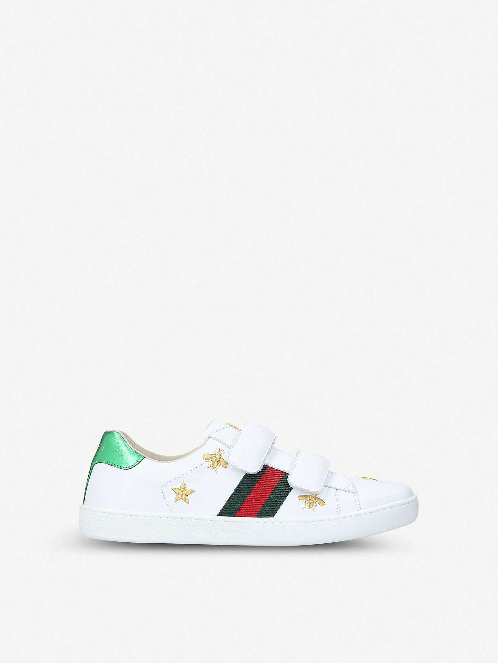 GUCCI New Ace Bee Star Leather Trainers in WHITE/OTH Endource