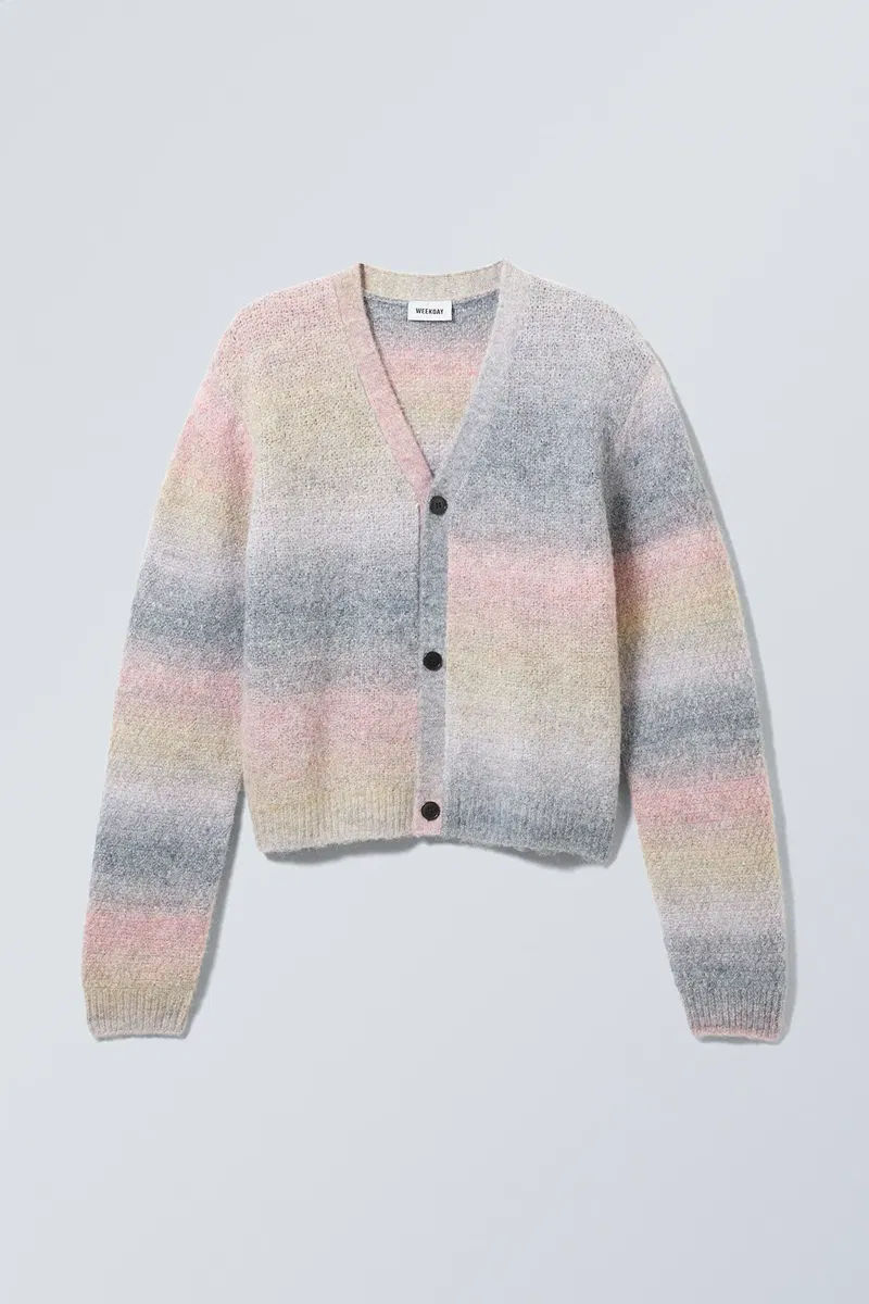 WEEKDAY Jesper Regular Cardigan in Pink Ombre