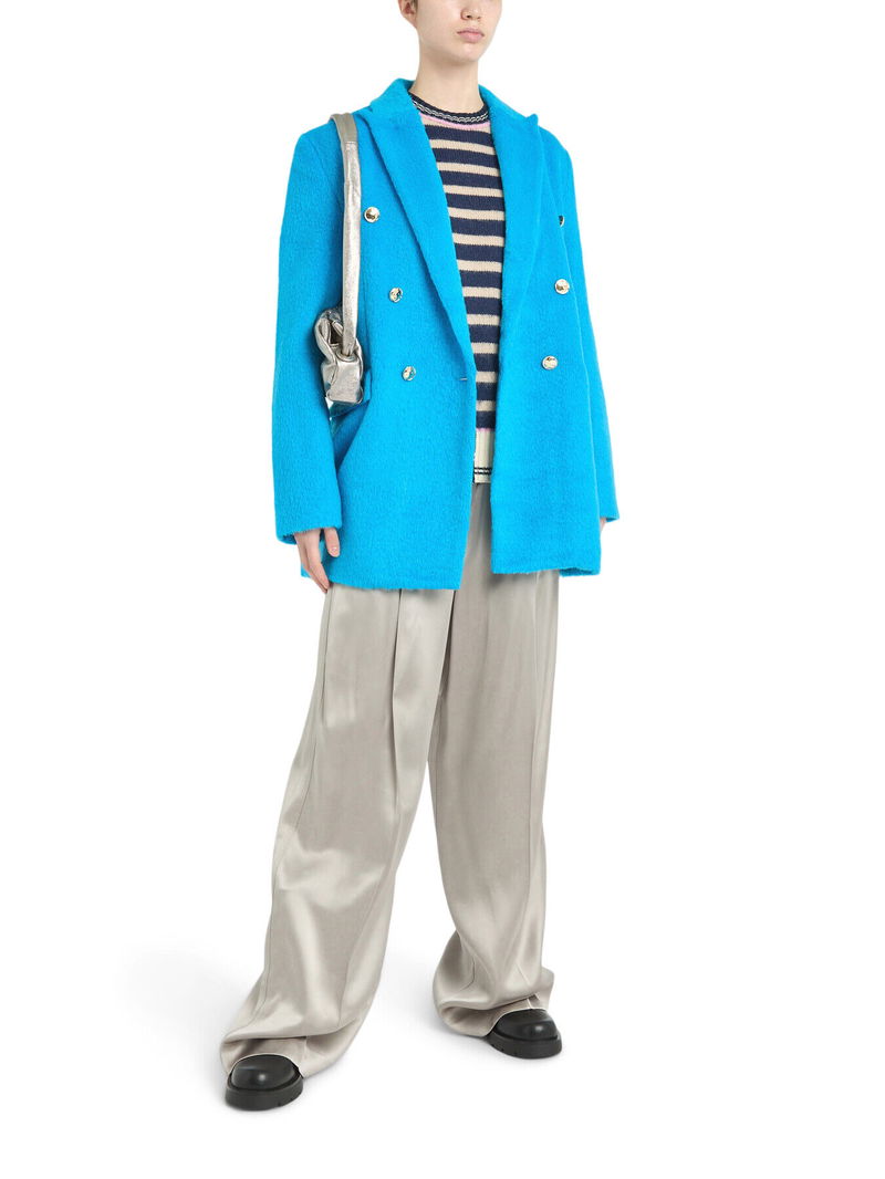 Stine Goya - 2457 Heavy Dry Jersey / Cotton, Polo Long Sleeve Topsg-ps26-t120-2457 - Yellow And Navy Blue Stripes