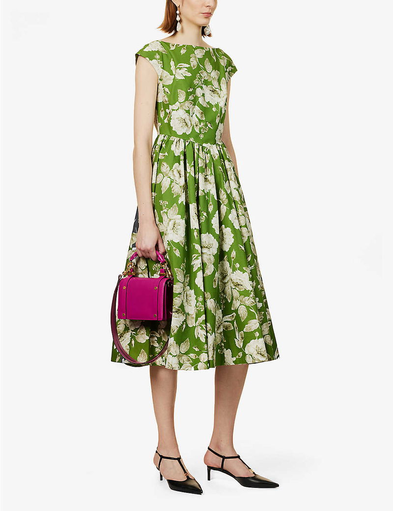 midi shoulder tie dress Pink Floral Shoulder Tie Midi Dress – Groovy Mimi
