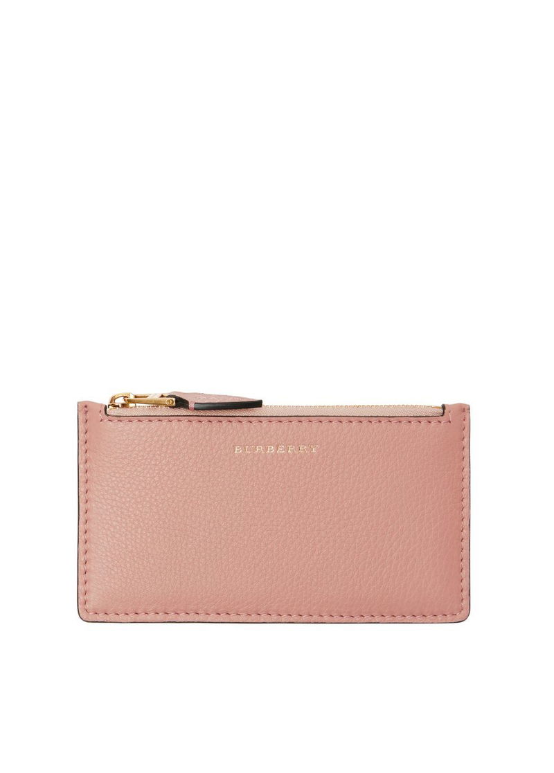 BURBERRY Two-Tone Leather Zip Card Case endource