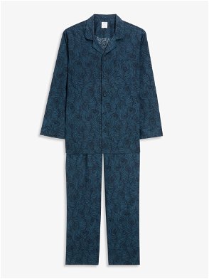 JOHN LEWIS Swirl Print Long Sleeve Pyjama Set in Khaki Swirl