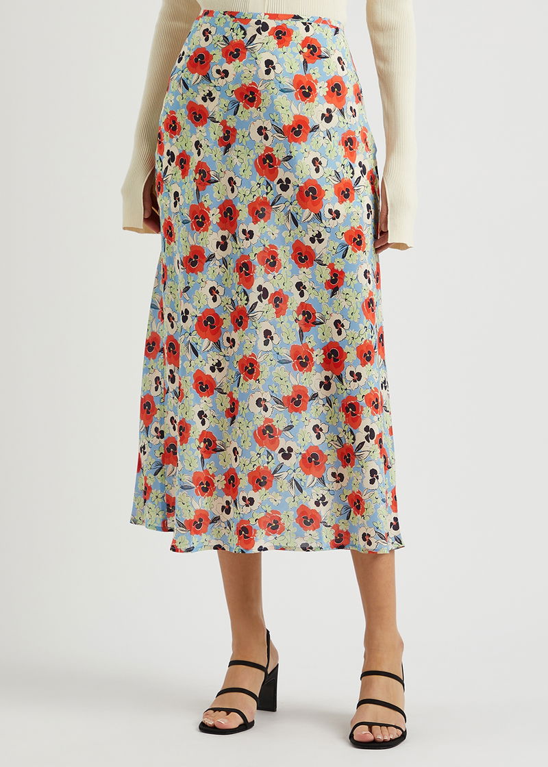 RIXO Preslee Skirt in Kimmie Floral Pink