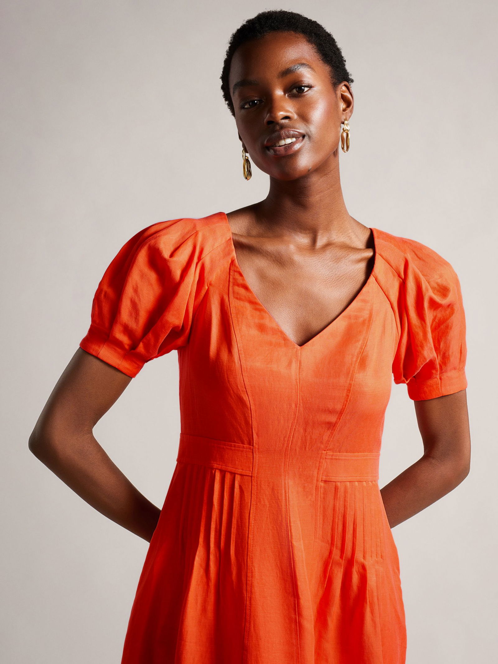 strapless open back dress Open-Back Long Sequin-Print Prom Dress D1355 Orange / 00
