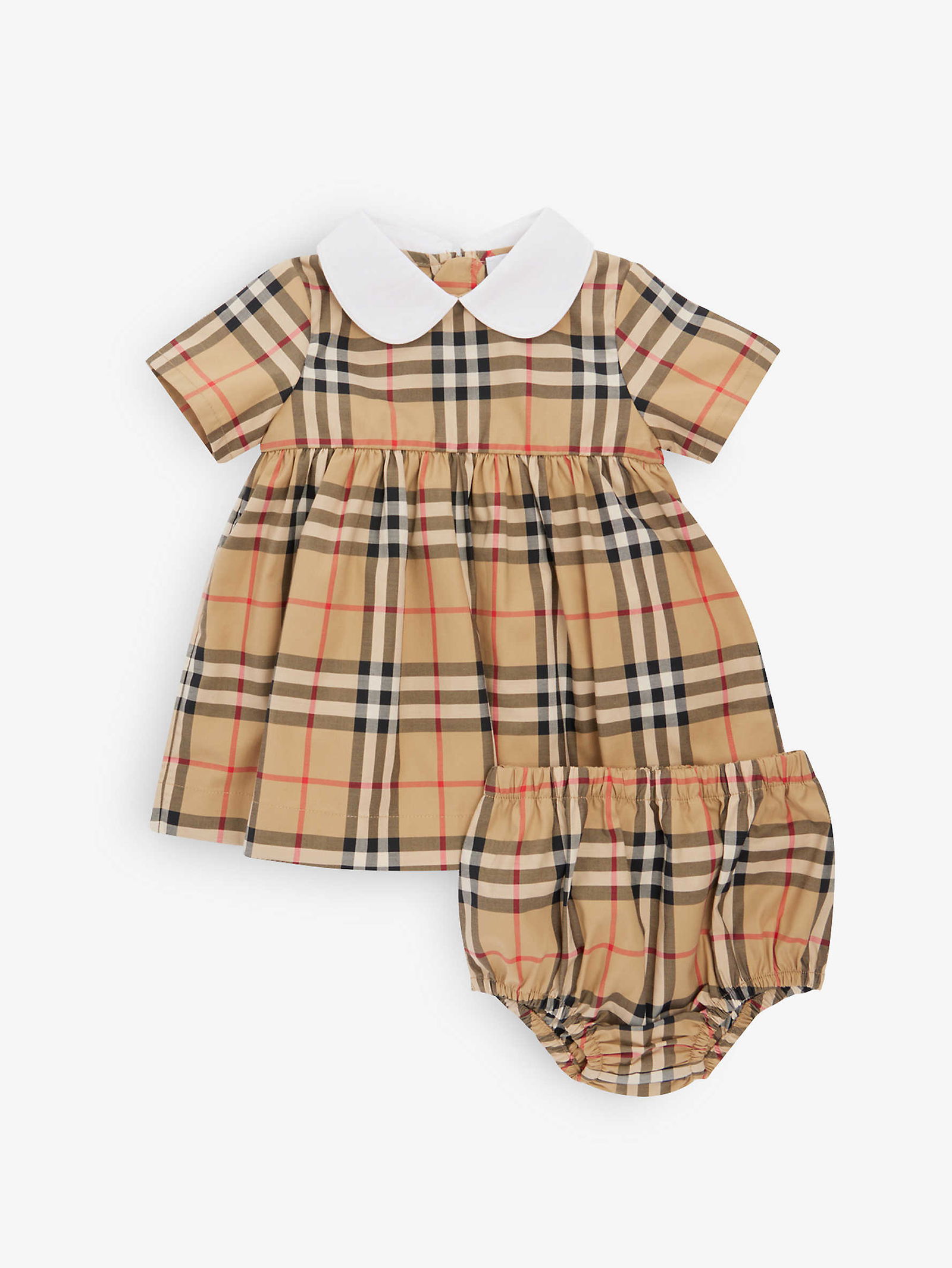 BURBERRY Geraldine Checked Stretch Dress And Bloomers Set 3-18 Months ...