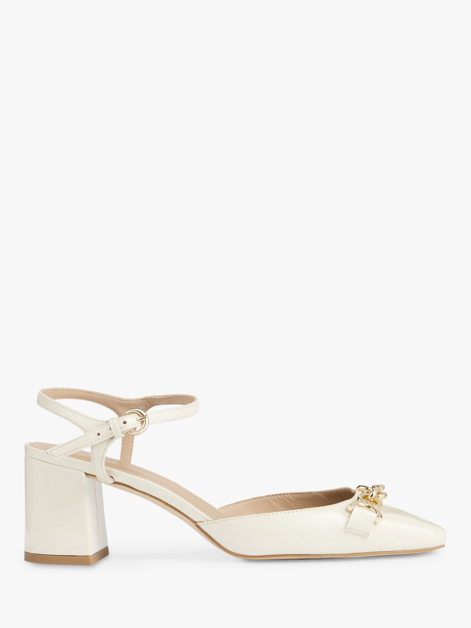 L.K. BENNETT Mindy Leather Open Court Shoes in Cream | Endource