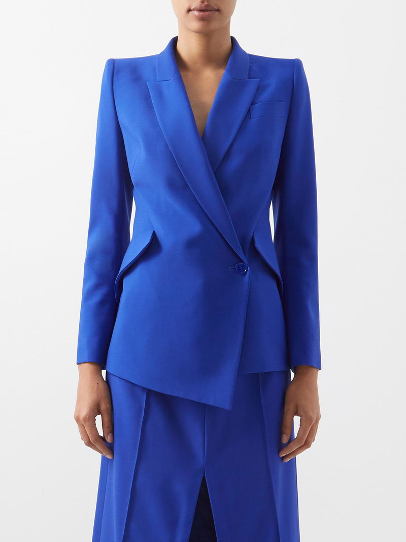 ALEXANDER MCQUEEN Oblique Wool-Crepe Suit Jacket endource