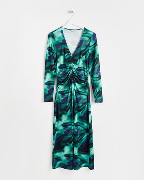  OTHER STORIES Slim-Fit Ruched Dress in Green