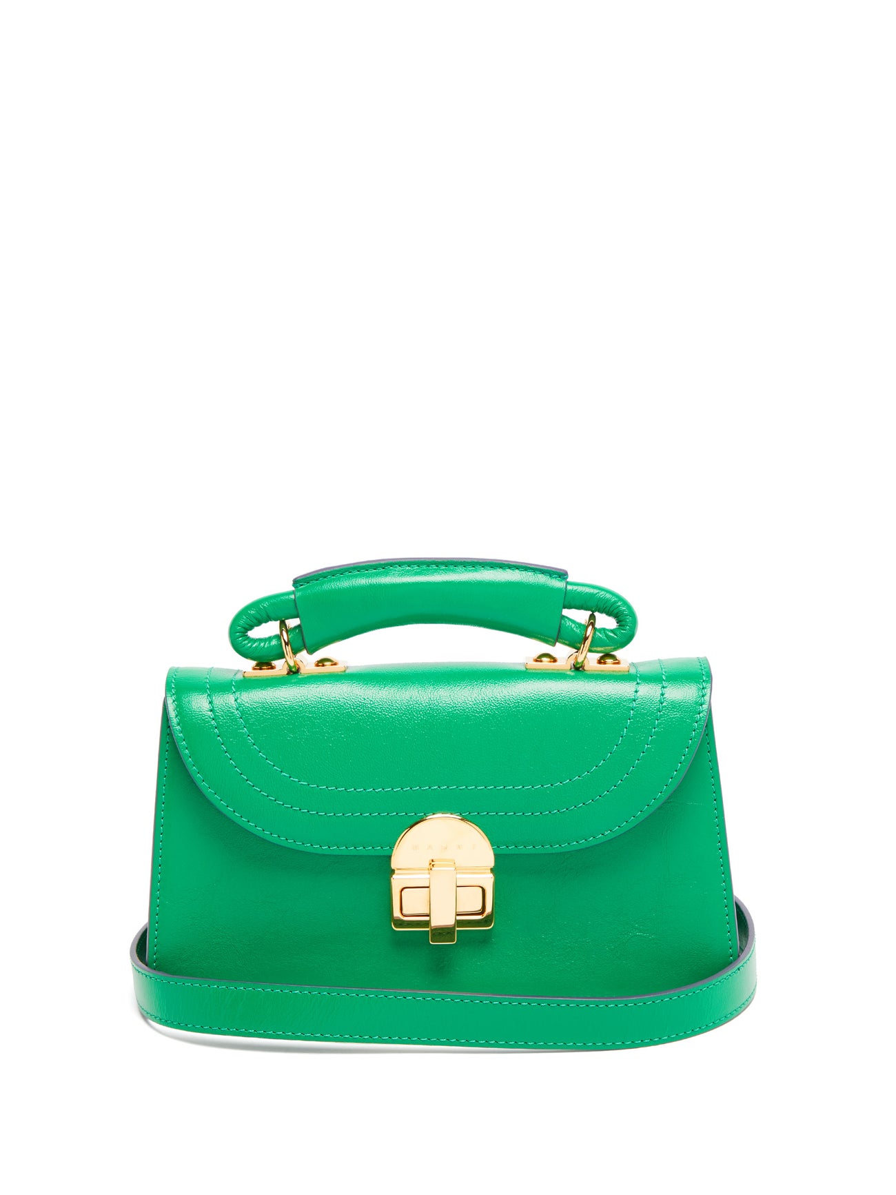 Marni Juliette Crossbody Bag In White Grained Calf