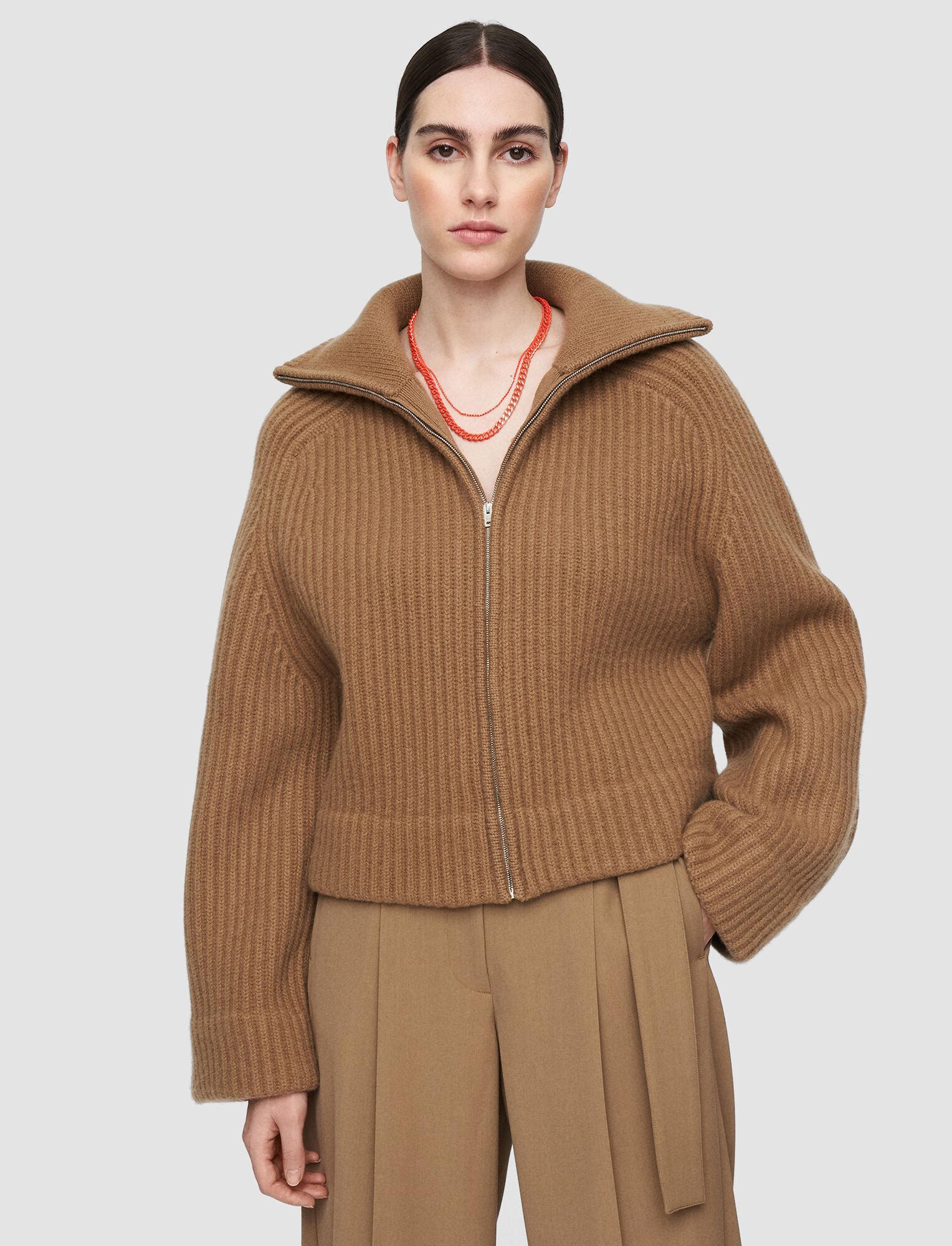 JOSEPH Cardigan Stitch Zip Through Jumper | endource