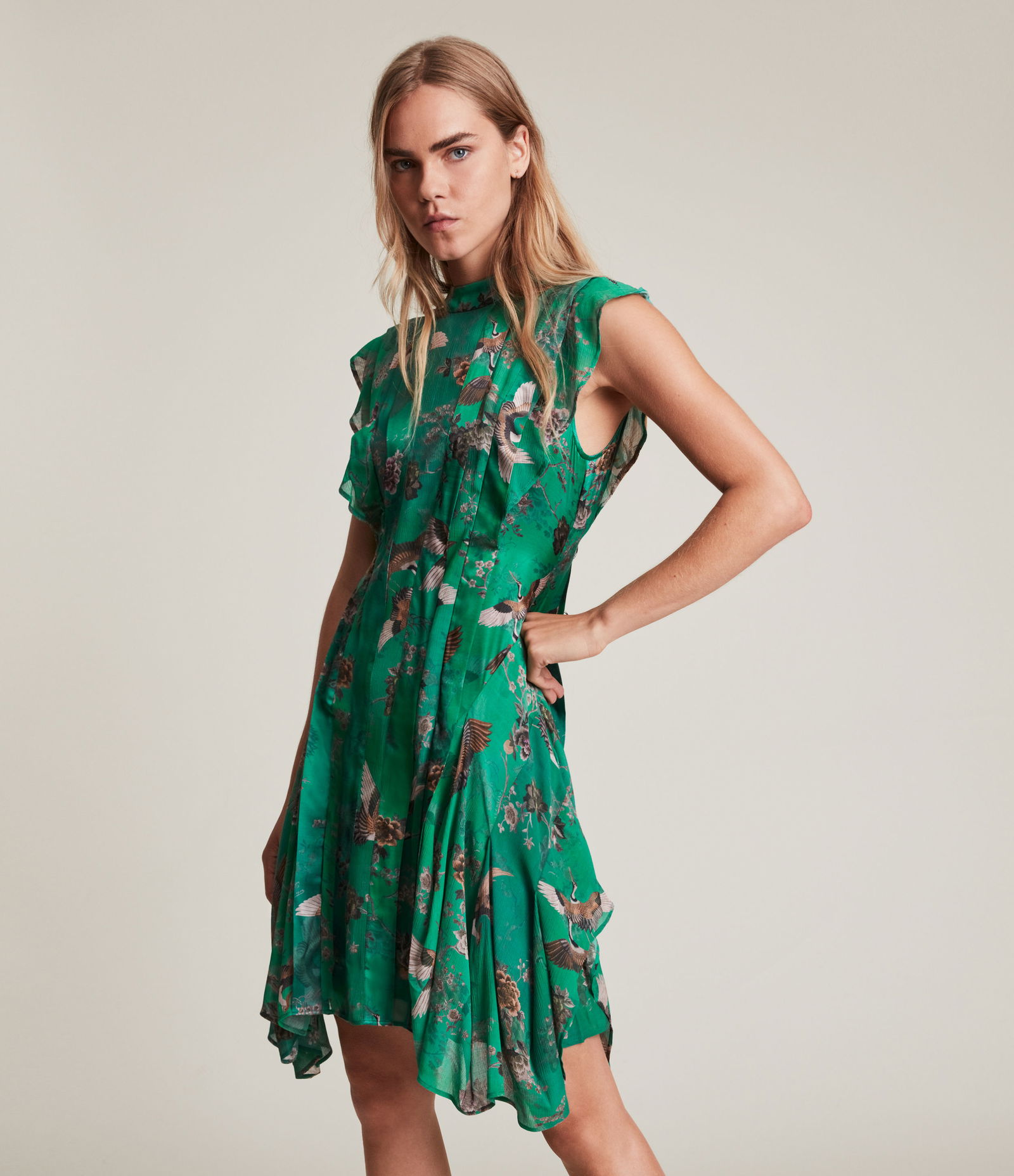 ALLSAINTS Fleur Amare Silk Blend Dress | endource