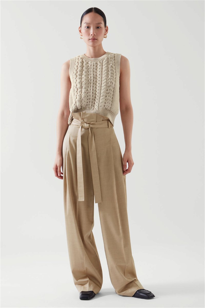 Belted Paperbag-Waist Pant - 7th Avenue