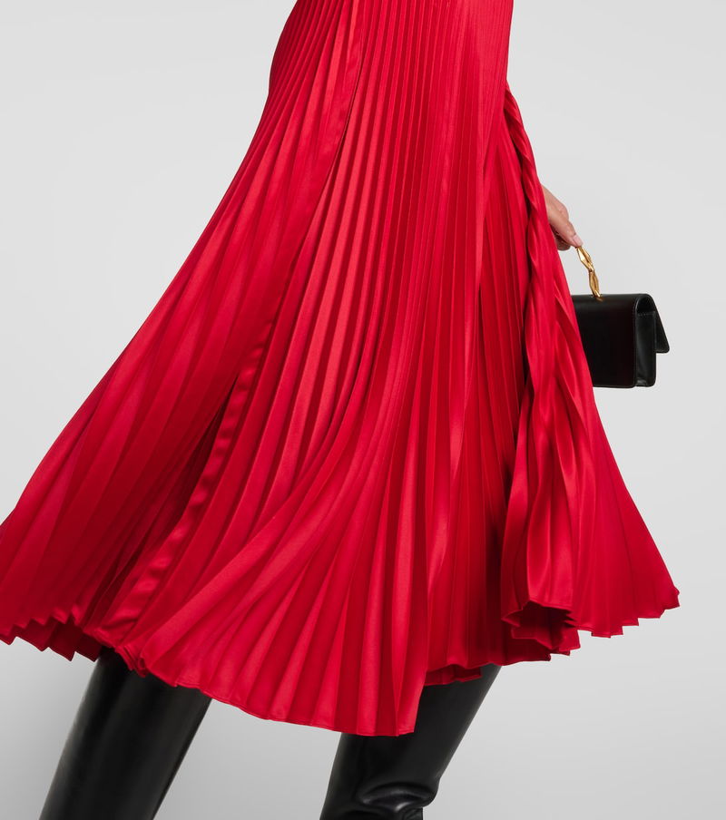 POLO RALPH LAUREN Pleated Wool-Blend Midi Dress | endource