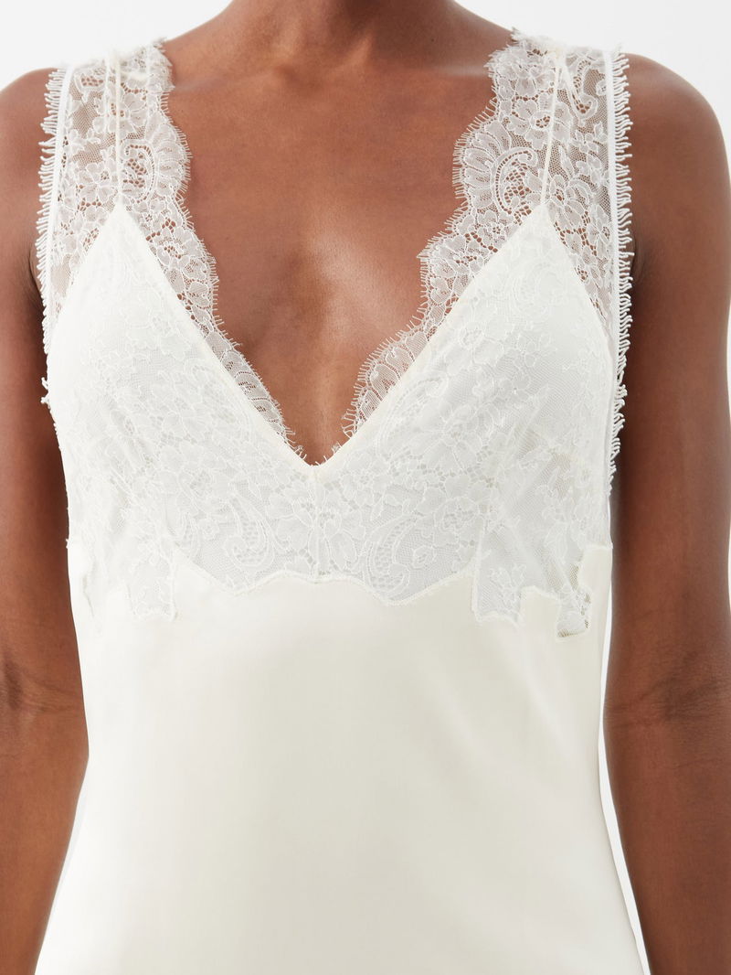 GIVENCHY Lace And Satin-Duchesse Midi Dress | endource GIVENCHY Lace And Satin-Duchesse Midi Dress | endource