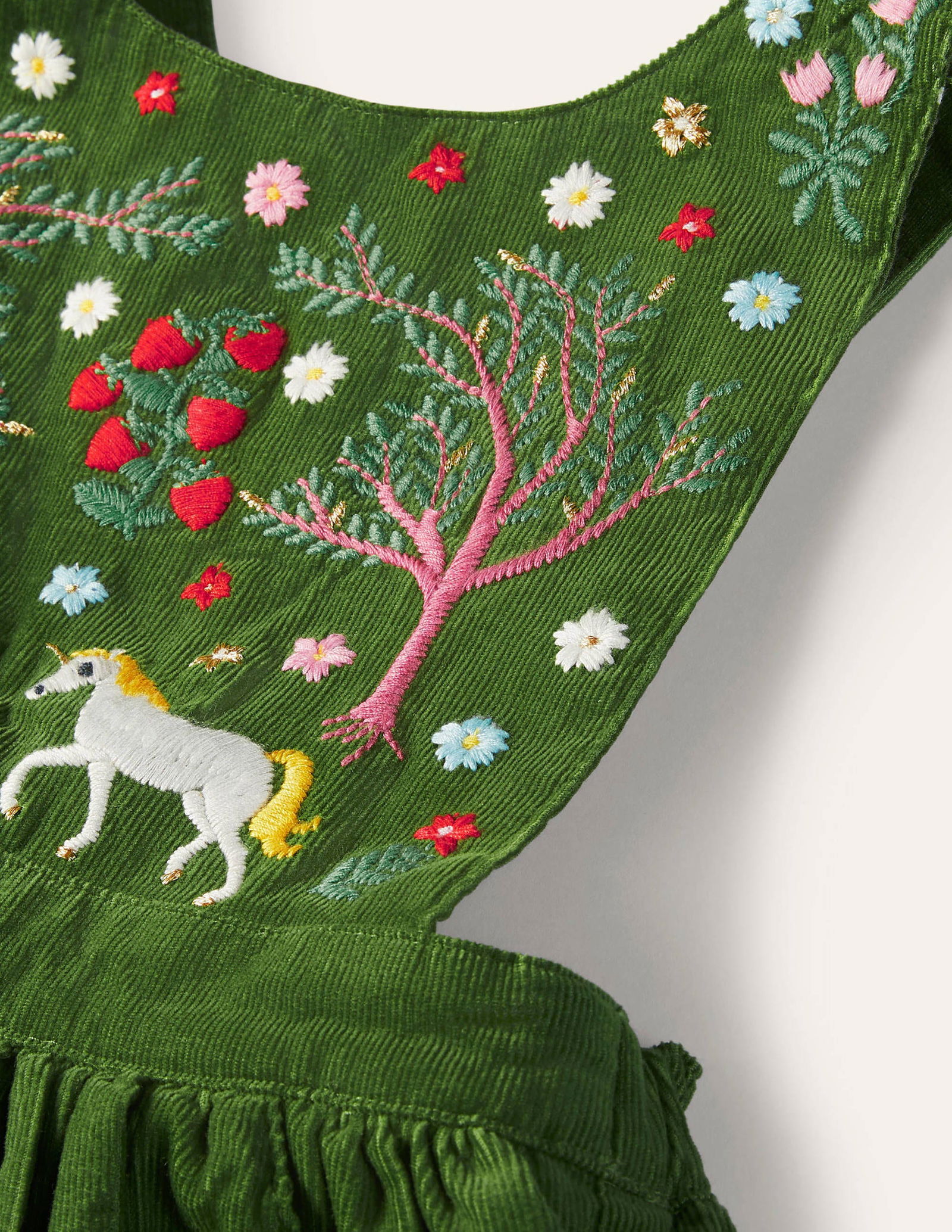 green emerald velvet dress Rhea Embroidered Midi Dress-Green, Decorative Vine