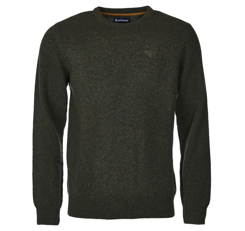 Dark green textured wool sweater with Barbour branding
