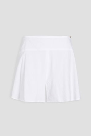 Tailored Linen Blend High Waist Shorts | Karen Millen