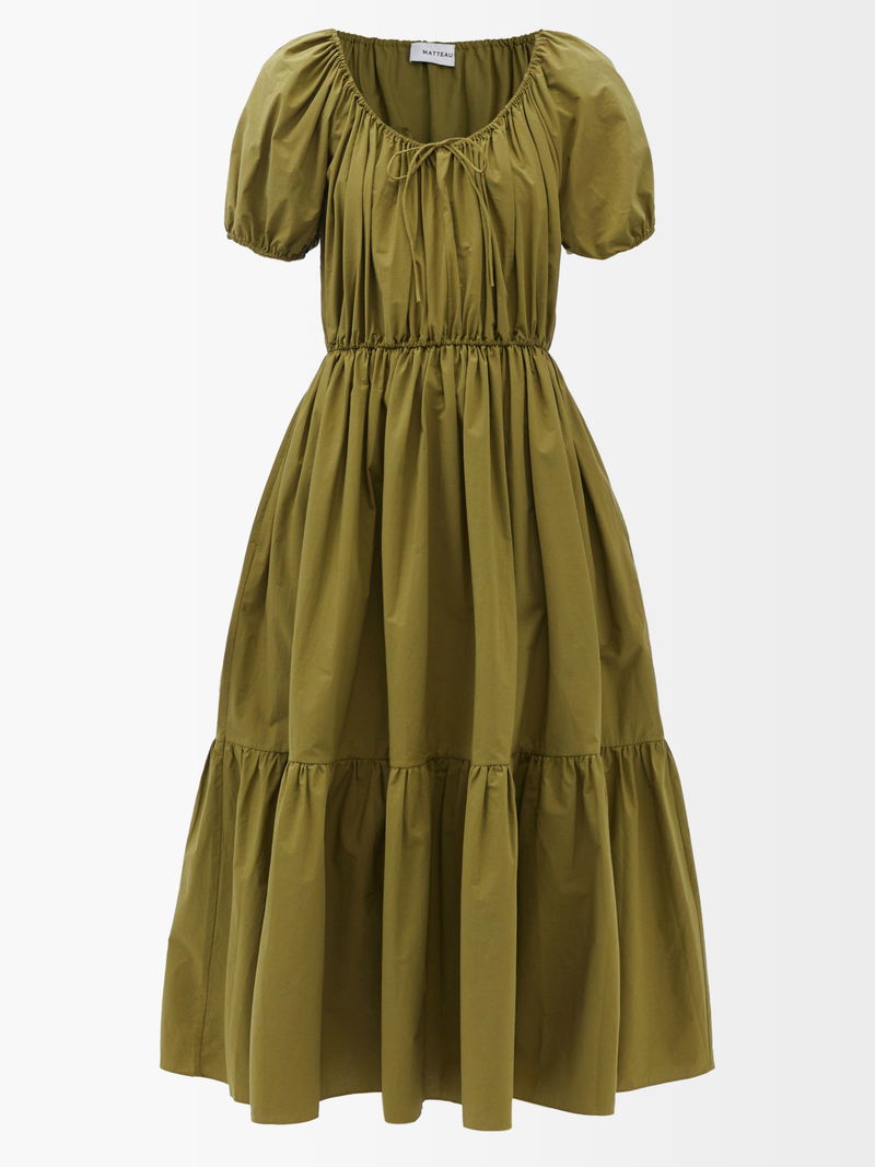 sachin and babi light blue dress MATTEAU The Drawcord Organic-Cotton Maxi Dress