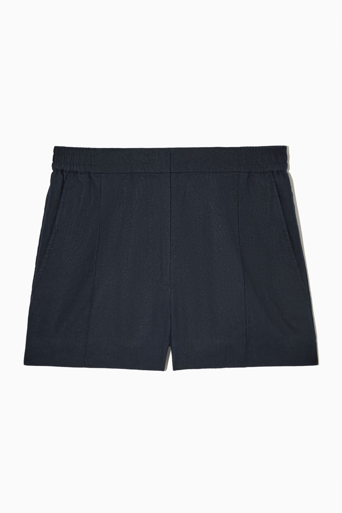 COS Pintucked Linen Shorts in NAVY | Endource