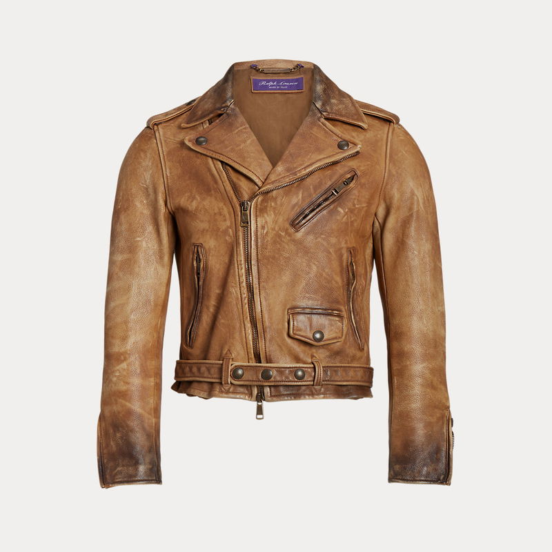 RALPH LAUREN PURPLE LABEL Locklear Leather Moto Jacket | Endource