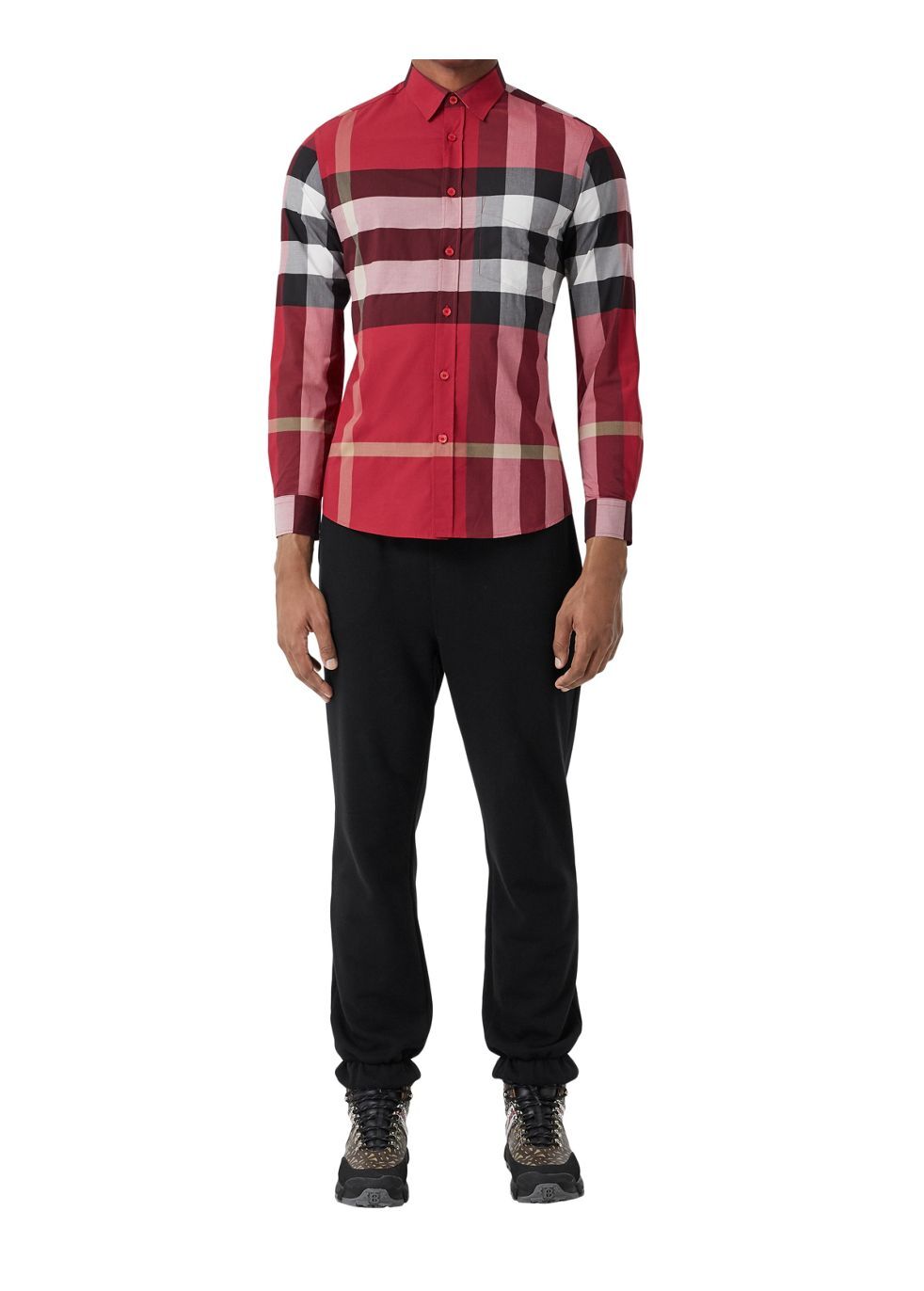 Burberry Slim Fit Check Stretch Cotton Poplin Shirt Rich Chestnut Men's -  FW22 - US BURBERRY◆Check Stretch Cotton Poplin Shi長袖シャツ/M/コットン/BRW/チェック/80102