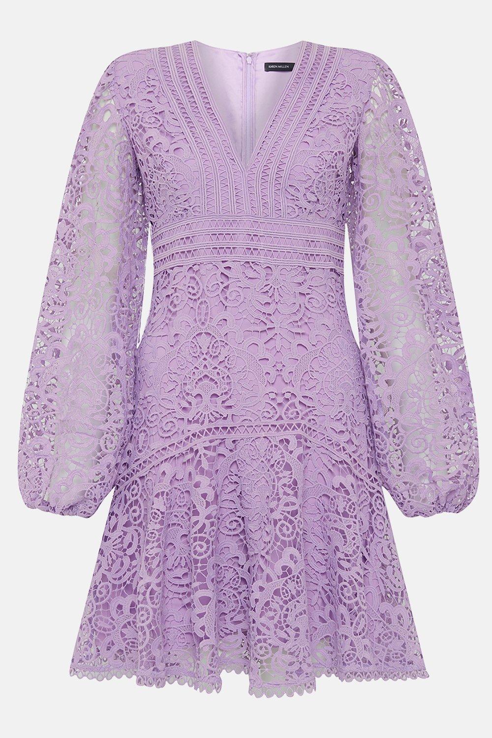 KAREN MILLEN Chemical Lace Long Sleeve Dress | endource