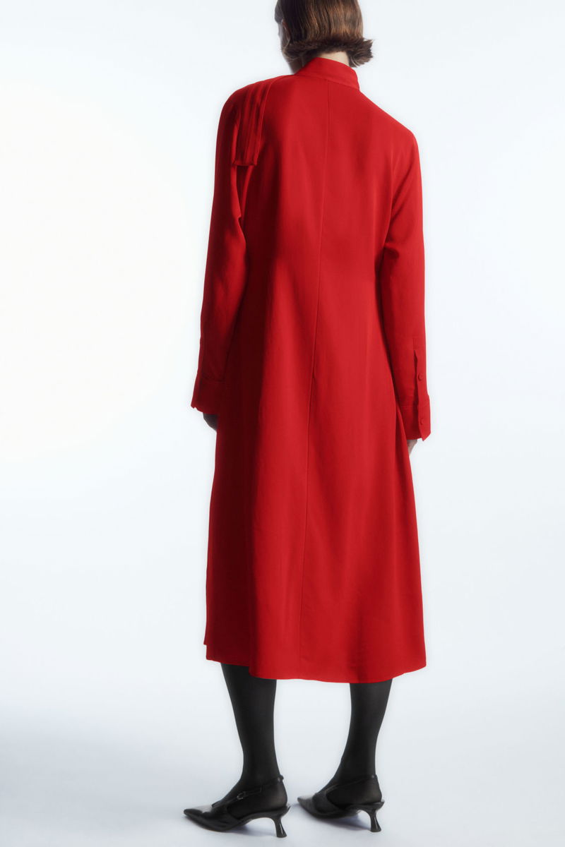 COS Scarf-Detail Draped Midi Dress | endource