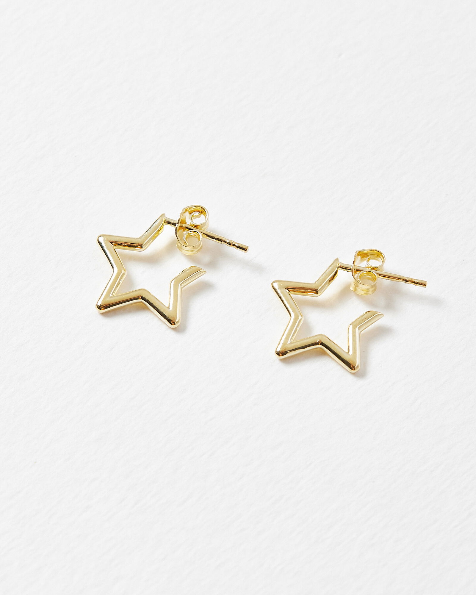 OLIVER BONAS Star Outline Gold Plated Small Hoop Earrings in Gold ...