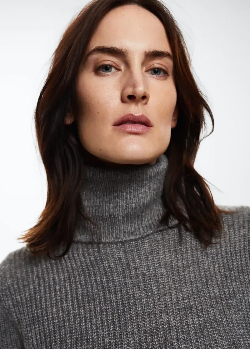 mango knitted turtleneck dress Short knitted turtleneck dress - Women