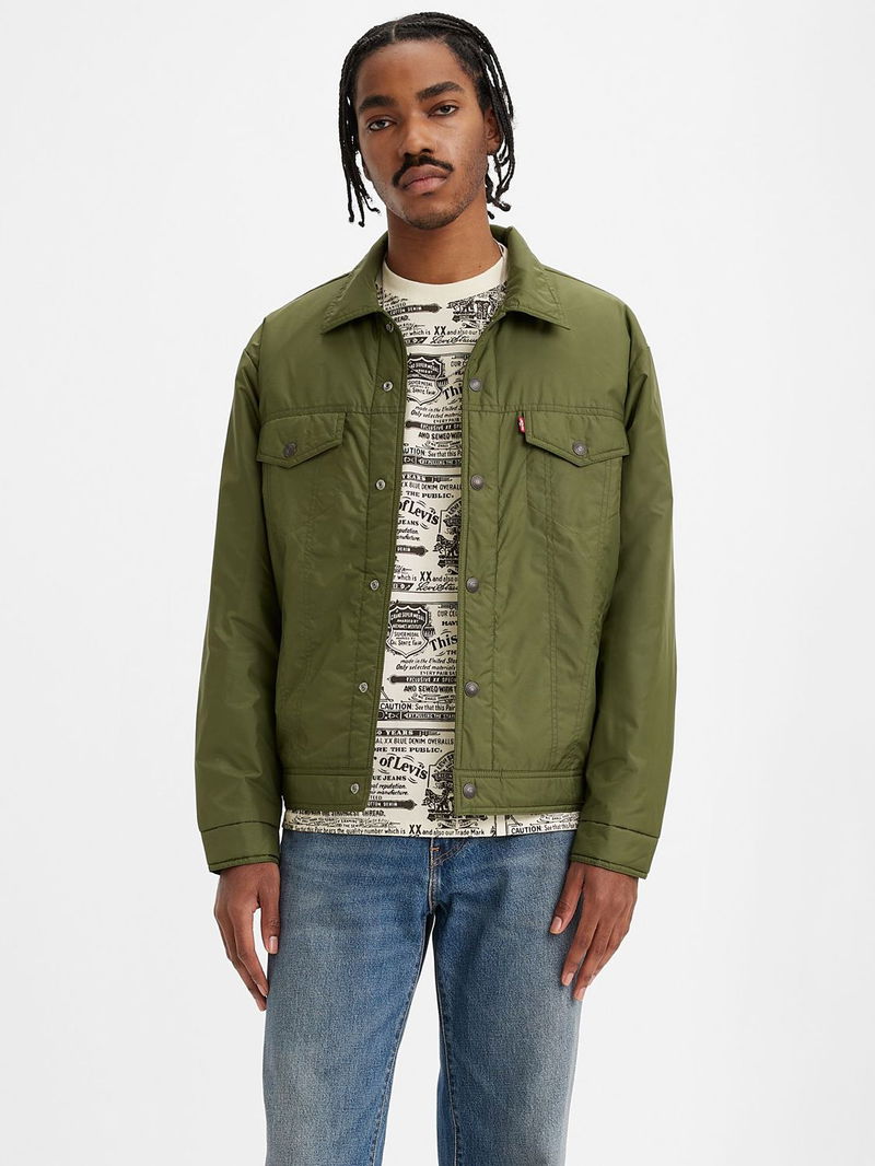 LEVI'S Padded Relaxed Fit Trucker Jacket in Sea Moss | Endource