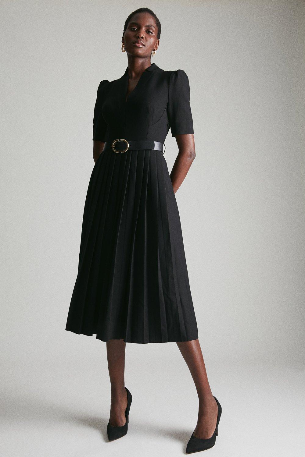 petite tailored structured crepe forever pleat midi dress Shop Petite Tailored Structured Crepe Forever Pleat Midi Dress Online in Oman