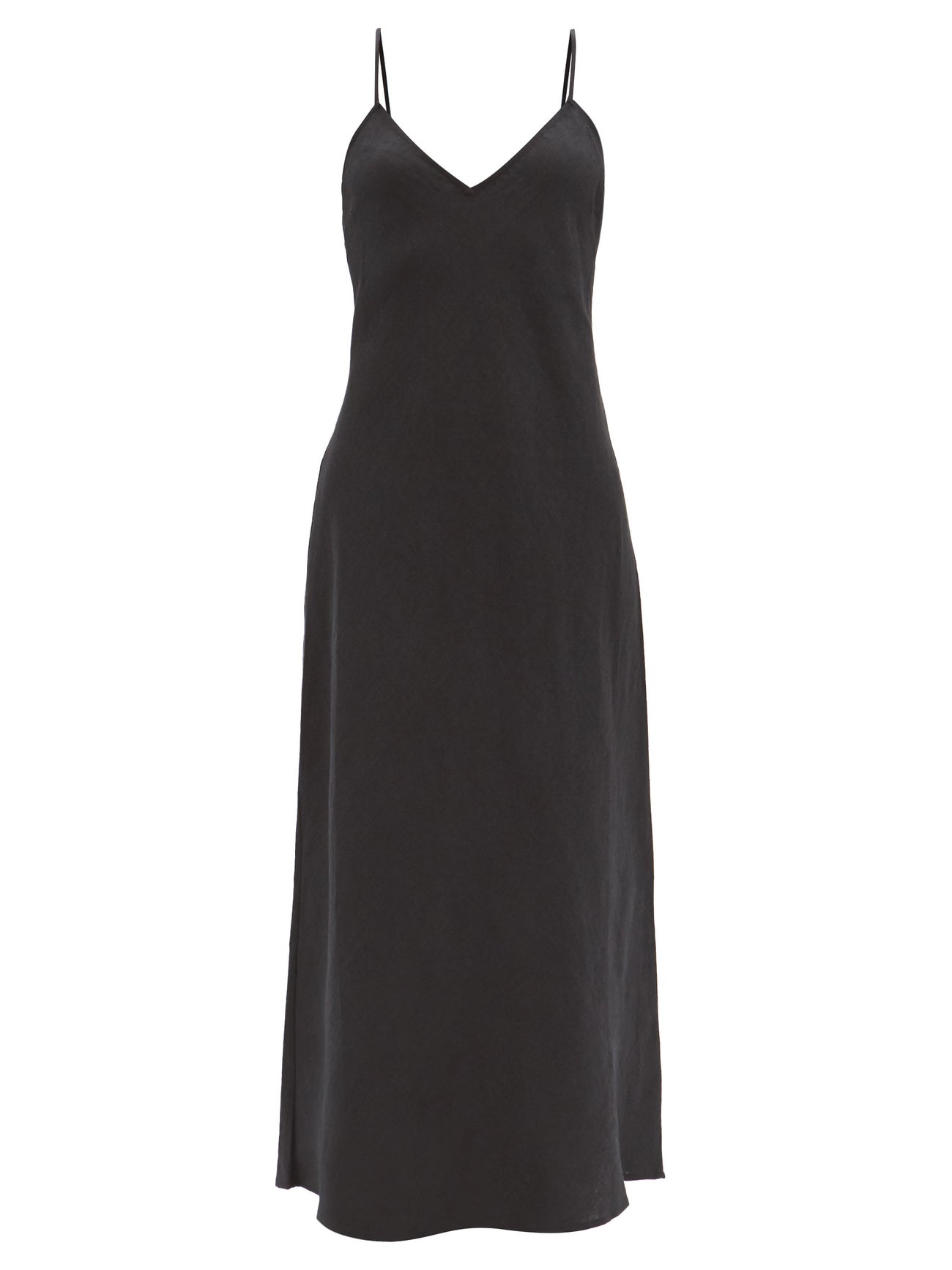 MARA HOFFMAN Zoya Hemp-Cambric Slip Dress in Black | Endource