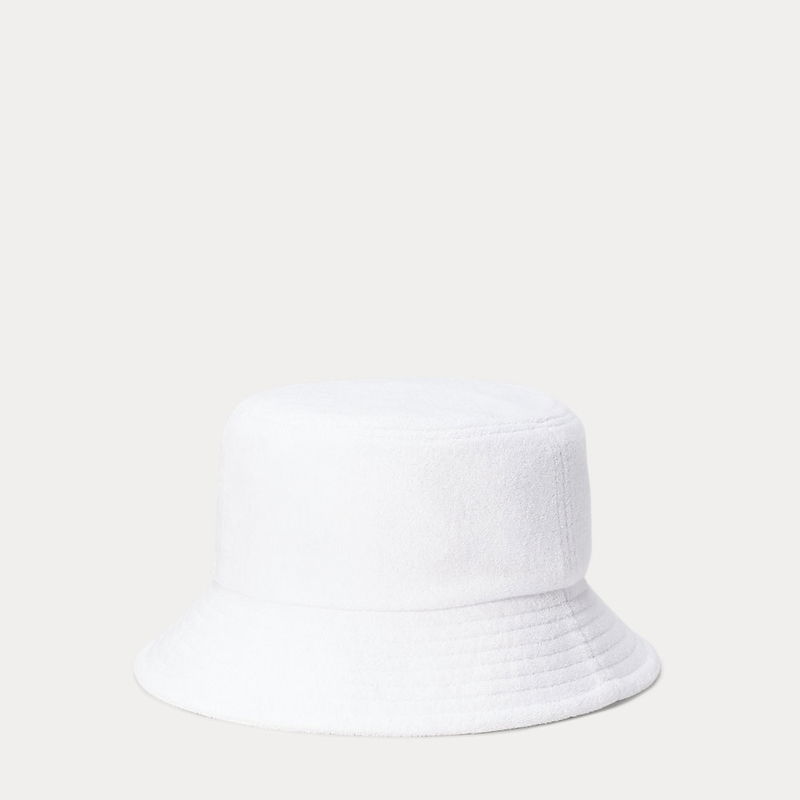 Polo Ralph Lauren Terry Bucket Face Mask White - Womens - Hats