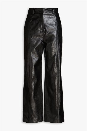 GLITTER FAUX LEATHER FITTED PANTS _ BLACK – LVIR