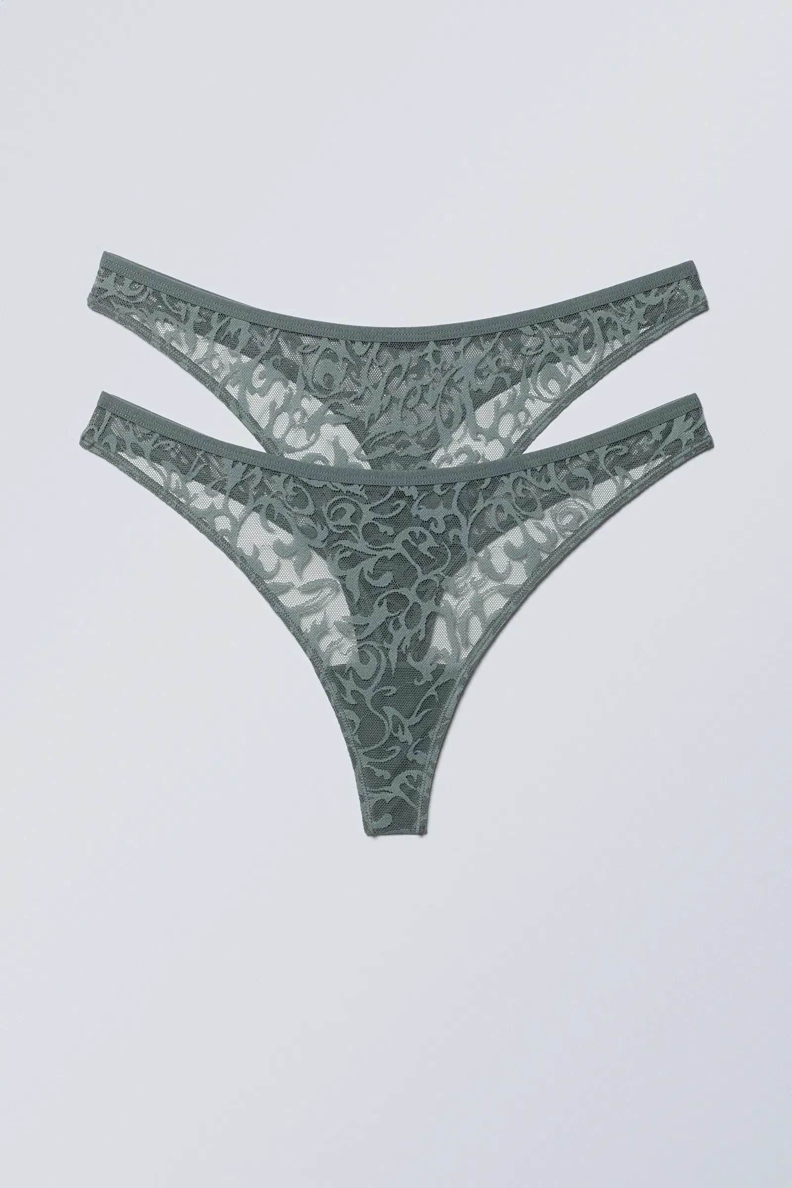 2-pack jade shiny thong - Dark Grey