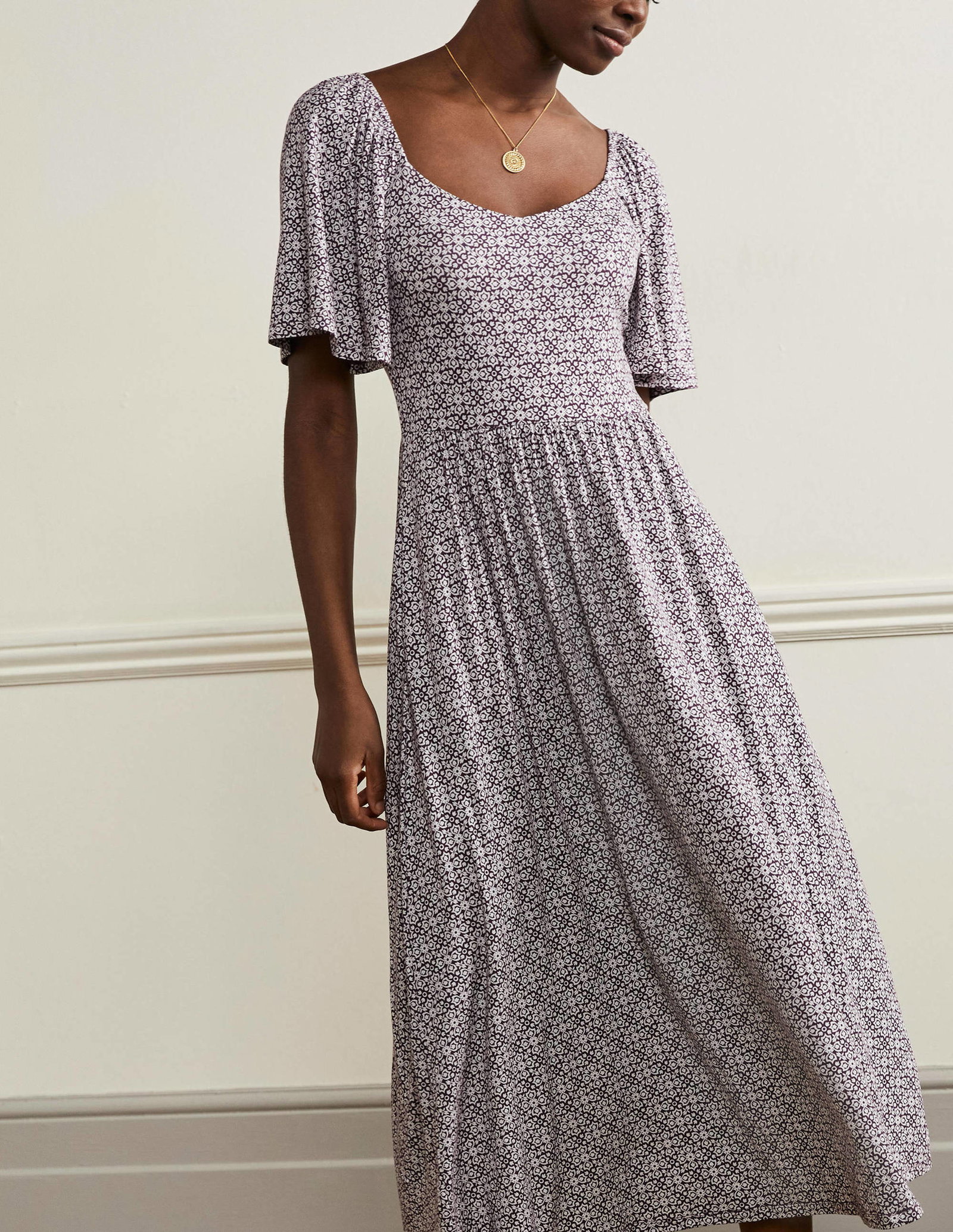 boden smocked detail jersey dress 50% off Smock Maxi tag::WINTERSALE25