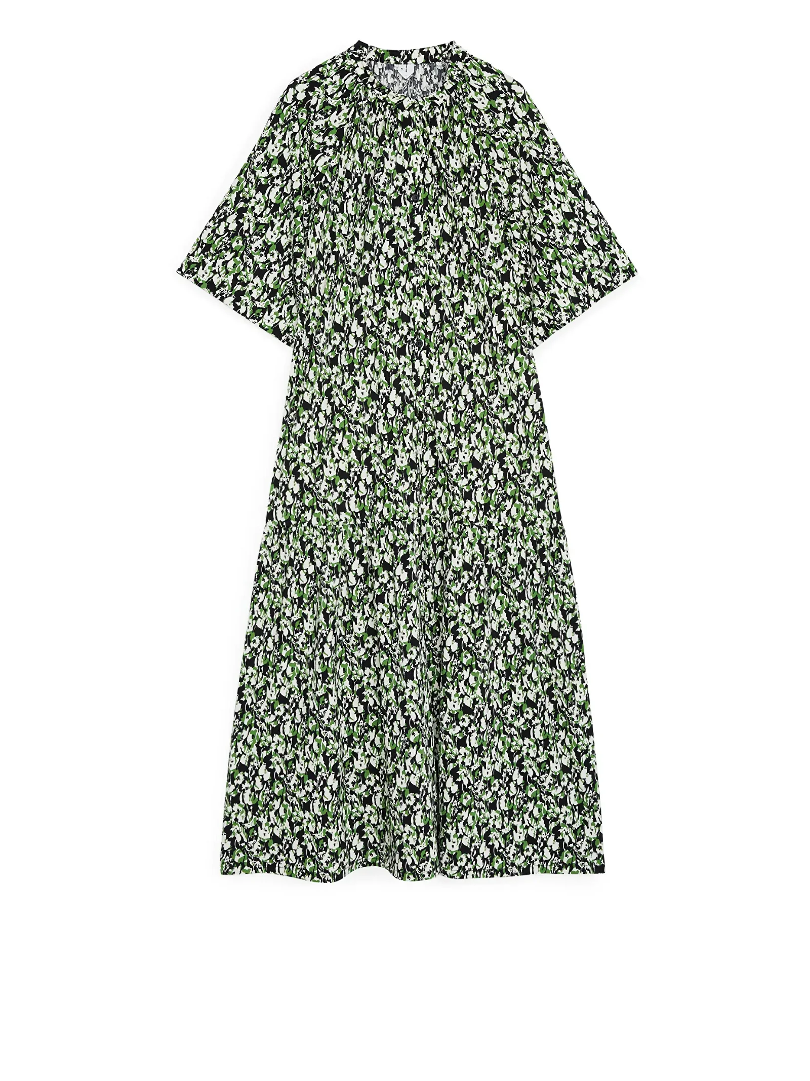 ARKET Fluted Jersey Dress in Green | Endource