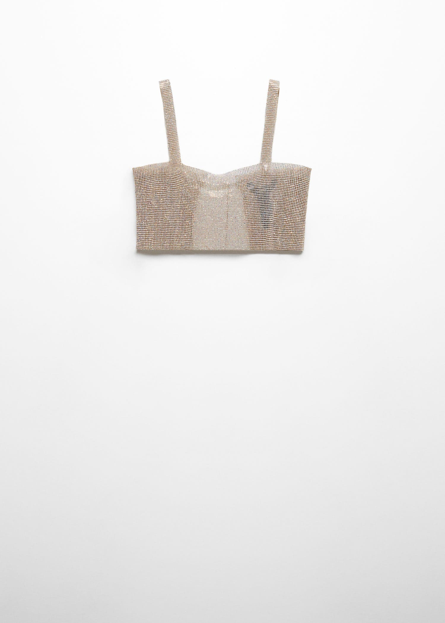 MANGO Crystal Mesh Top in Silver | Endource 