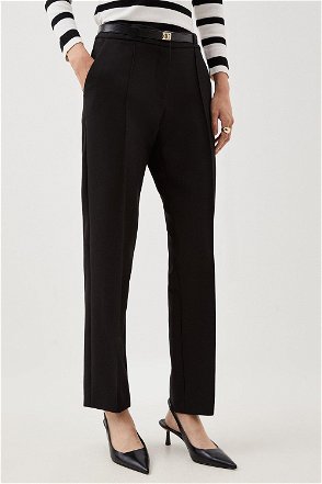 COS Straight-Leg Crossover-Waist Trousers in BLACK