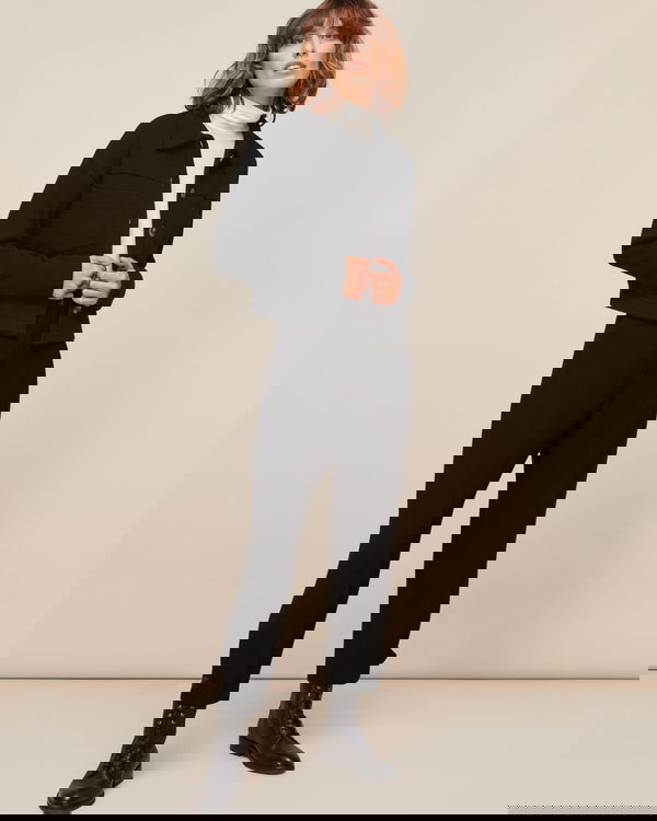 WHISTLES Utility Jersey Jacket in Black Endource