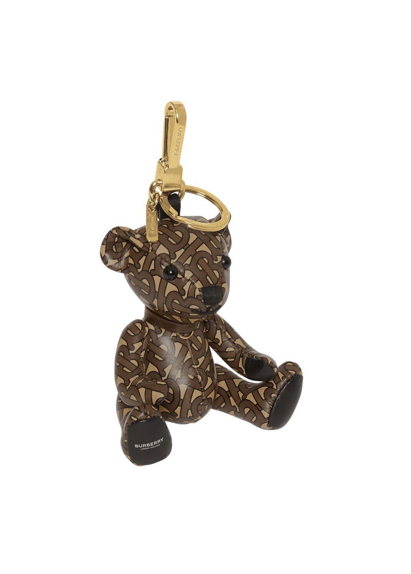 Burberry Pink Leather Monogram Thomas Bear Charm - Yoogi's Closet