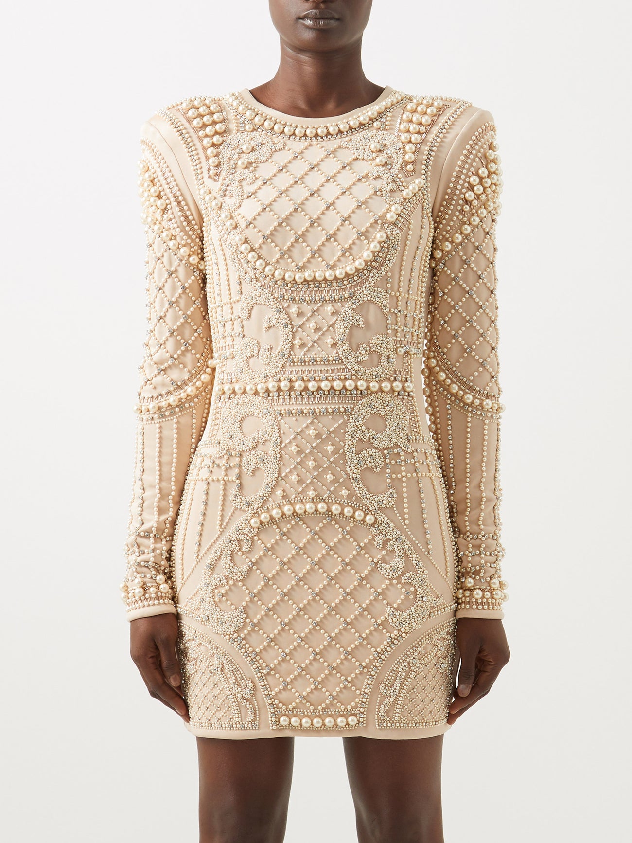 balmain beaded dress BALMAIN x H&M - Pre-owned viscose dress decorated with pearls (T34)