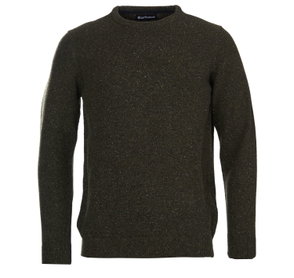 Dark green, textured wool sweater with Barbour logo